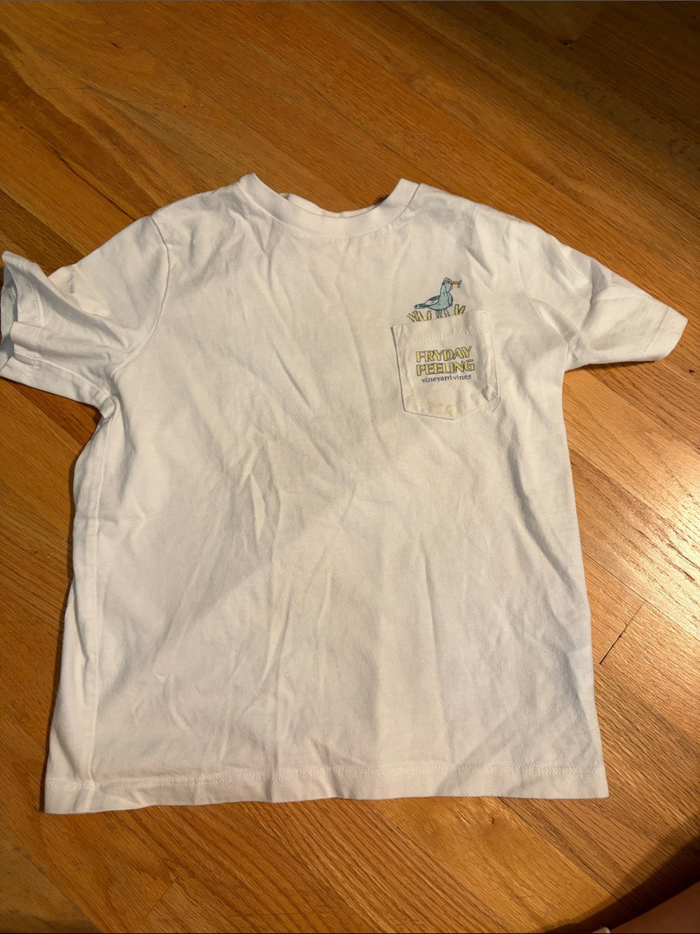 Vineyard Vines White Kids Short Sleeve Tee with Pocket Whale Graphic